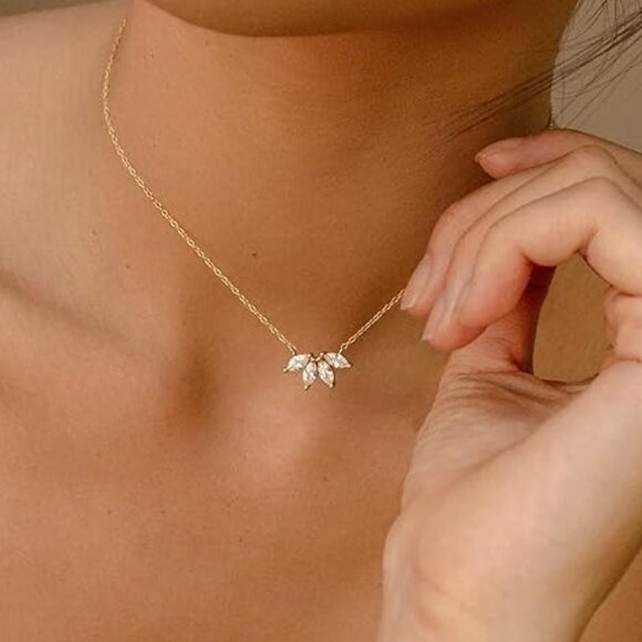 Neiman Marcus 14k Gold Plated Flower Petal Necklace